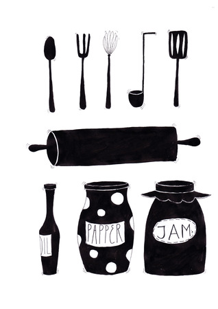 The kitchenware set.のイラスト素材