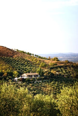 Farm house in the mountains of Italy, Serra Monacescaの写真素材