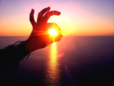 Sunlight through finger  の素材