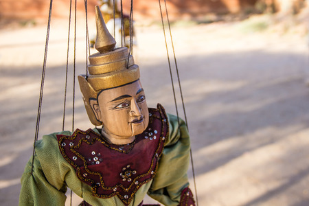 One Myanmar tradition puppet hangingの写真素材