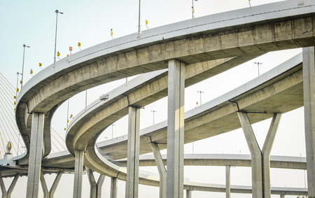 Bhumibol Bridge, Bangkok Thailandの写真素材