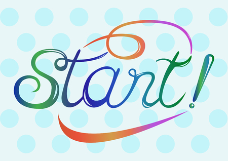 Start colourful handwritten concept to push beginningのイラスト素材