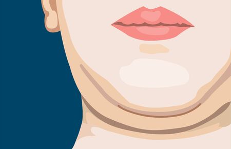 Female face with a double chin のイラスト素材