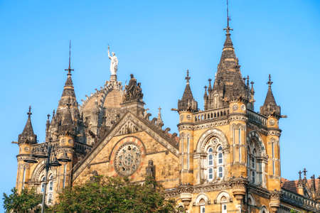 Chhatrapati Shivaji Terminus railway station or Cst UNESCO World Heritage Site in Mumbai, Indiaのeditorial素材