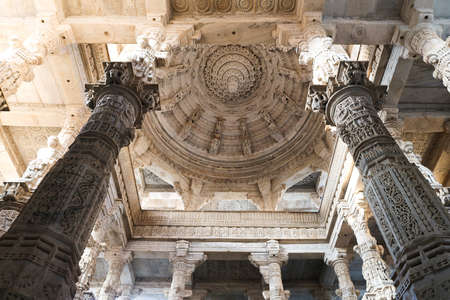 Inside Jain Ranakpur Temple, Udaipur, Rajasthan, Indiaのeditorial素材