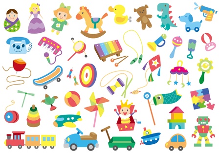 A variety of children's toysのイラスト素材