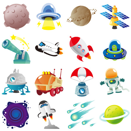 A variety of outer spaceのイラスト素材