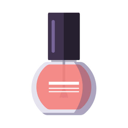 A bottle of nail polish. Manicure tools. Caring for the health of hands and nails. Beauty salon icons. Vector flat illustration.のイラスト素材