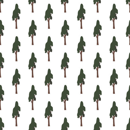 Seamless pattern with green trees. Forest plants, natural forest printのイラスト素材