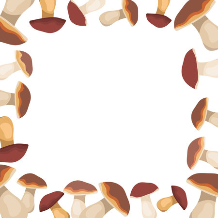 Cute pattern with mushrooms. Autumn harvest forest plants print for paper, textiles and designのイラスト素材