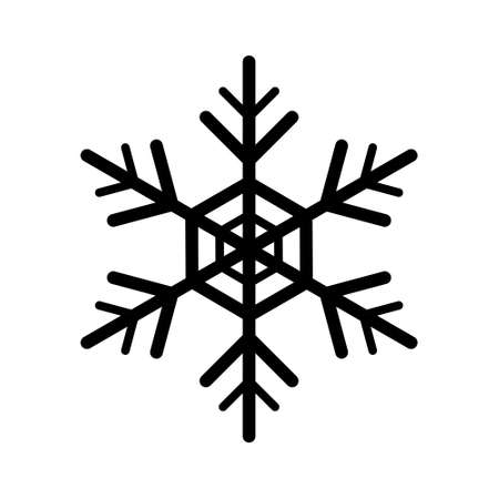 Simple snowflake of black lines. Festive decoration for New Year and Christmasのイラスト素材