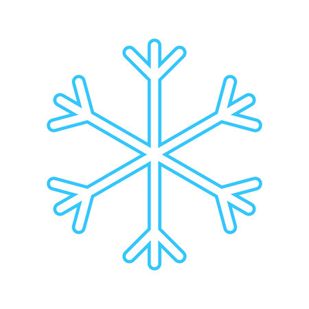 Simple snowflake made of blue lines. Festive decoration for New Year and Christmas, symbol of winter, element for design. Vector illustrationのイラスト素材