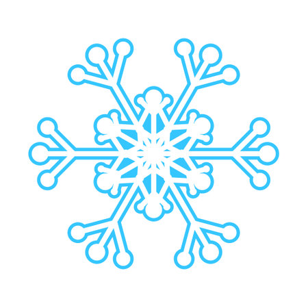 Simple snowflake made of blue lines. Festive decoration for New Year and Christmas, symbol of winter, element for design. Vector illustrationのイラスト素材