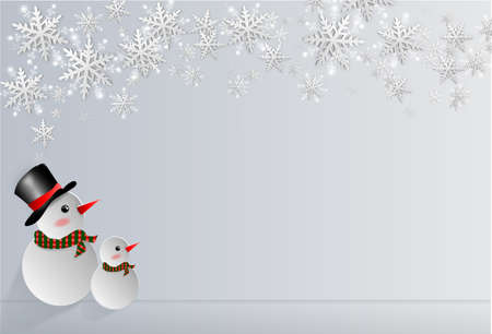 Snowman looking at snowのイラスト素材