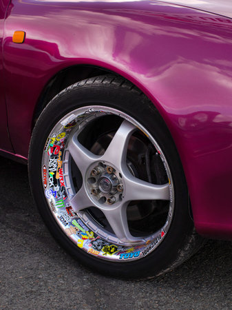 stylish sports car rims extended welded in stickers for tuning and drift