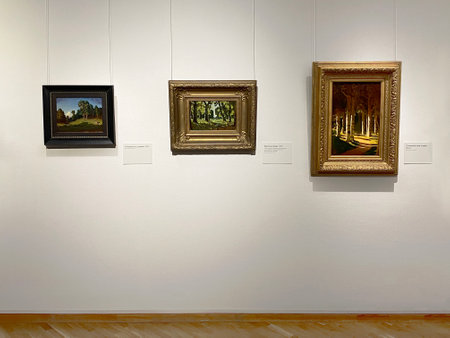 08/30/2024 Novosibirsk State Art Museum, exhibition ARKHIP KUINDZHI, hall with paintings close upのeditorial素材