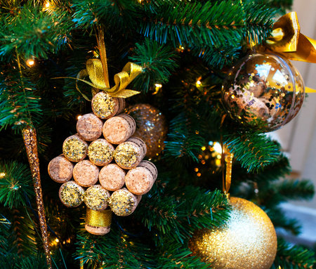 MOSCOW, RUSSIA - DECEMBER 3, 2017: New Years tree from Abrau Durso. New Years and Christmas decoration of the GUM in Moscow, Russia.のeditorial素材