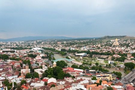 Beautiful panoramic view of Tbilisi, Georgiaの写真素材