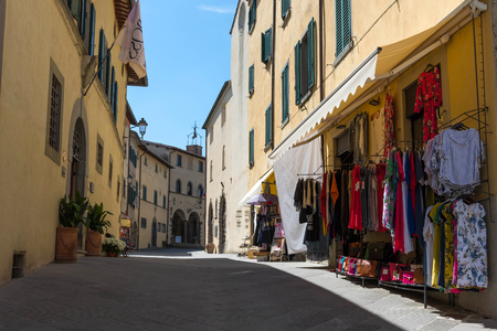 Radda in Chianti, Italy - April 21, 2018: Street view of Radda in Chianti . A small typical town in Italy.のeditorial素材