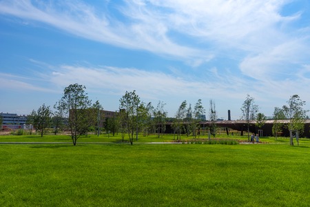 Moscow, Russia - July 29, 2018: Park Tiufielieva Roshcha ZILART - a new city park in the south of Moscow, located in the Danilovsky district of Moscow, Russia.のeditorial素材