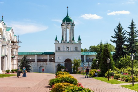 Rostov, Russia - August 11, 2018: Spaso-Yakovlevsky Monastery on a summer sunny day. Gold ring of Russia.のeditorial素材
