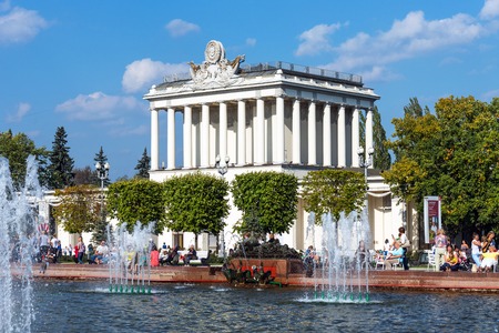 MOSCOW, RUSSIA - SEPTEMBER 22, 2018: Pavilion 64 Optics in VDNKh parkのeditorial素材