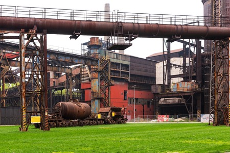 Ostrava, Czech Republic - April 17, 2018: Panoramic view of the Vitkovice district in Ostrava, Czech Republic. Old steel factory in Dolni Vitkoviceのeditorial素材