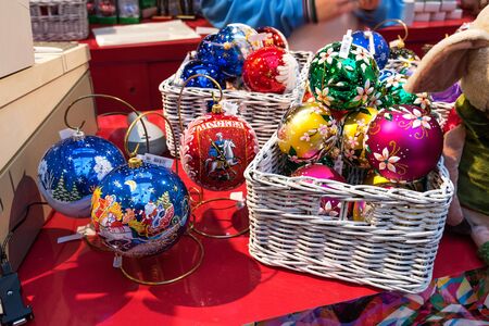 MOSCOW, RUSSIA - NOVEMBER 24, 2018: New Years and Christmas decoration of the GUM in Moscow, Russia.のeditorial素材