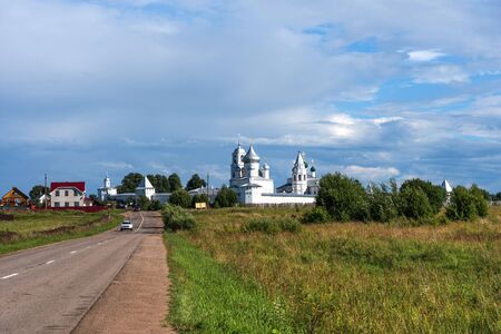Pereslavl-Zalessky, Russia - August 5, 2018 : Amazing panoramic view of Nikitsky Monastery, Pereslavl-Zalessky, Russia. Male Orthodox monastery. The Golden Ring of Russiaのeditorial素材