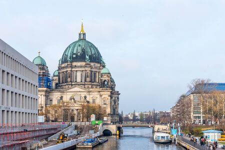 BERLIN, GERMANY - NOVEMBER 24, 2019: Panoramic view of famous Berlin Cathedral in Berlin on Museum Island in the Mitte, Germanyのeditorial素材