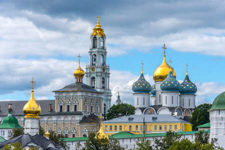 Scenic panoramic summer view of the most important Russian monastery and the spiritual center of the Russian Orthodox Church. The largest monastery in Russia.の写真素材