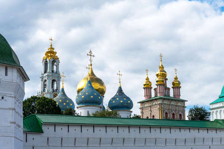 Scenic panoramic summer view of the most important Russian monastery and the spiritual center of the Russian Orthodox Church. The largest monastery in Russia.の写真素材