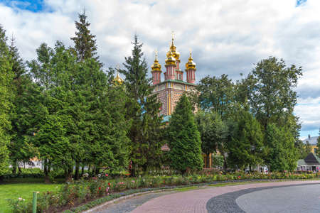 Scenic panoramic summer view of the most important Russian monastery and the spiritual center of the Russian Orthodox Church. The largest monastery in Russia.の写真素材
