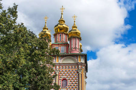 Scenic summer view of Church of the Nativity of John the Baptist in Trinity Lavra of St. Sergius in Sergiyev Posad in Russia.の写真素材