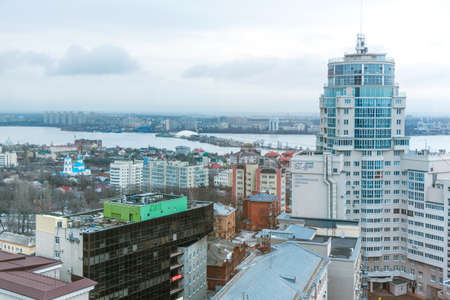Voronezh, Russia - February 27, 2021: Beautiful panoramic view of the center of Voronezh.のeditorial素材