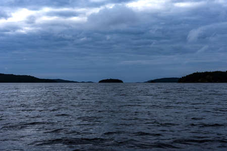 Ladoga Skerries National Park. Beautiful fall view on Lake Ladoga in Republic of Karelia, largest lake in Europe.の写真素材