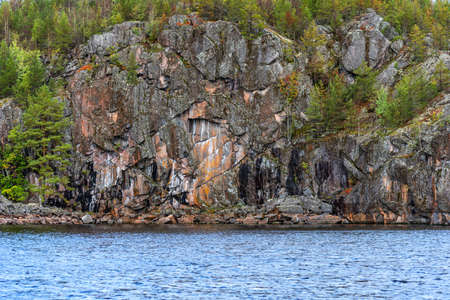 Ladoga Skerries National Park. Beautiful fall view on Lake Ladoga in Republic of Karelia, largest lake in Europe.の写真素材