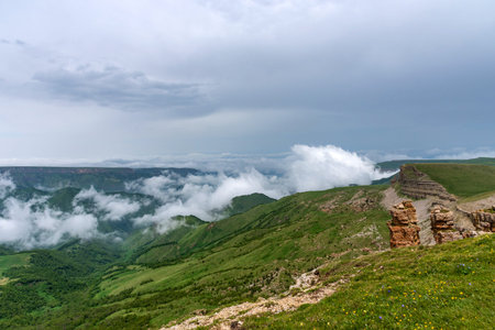 Picturesque summer view of Bermamyt plateau. One of the most picturesque attractions in the south of...