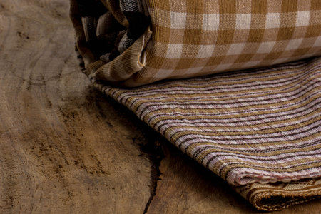 Cotton, natural dyes, wood floors, surfaces, cotton.の写真素材