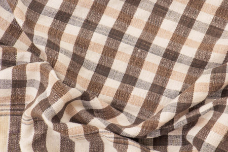 cotton classic checkered tablecloth texture, background with copy space vintage