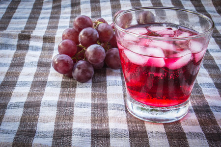 red grape on cotton backgroundの写真素材