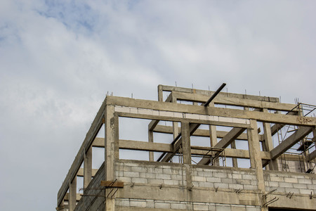 modern concrete structure, building under constructionの写真素材
