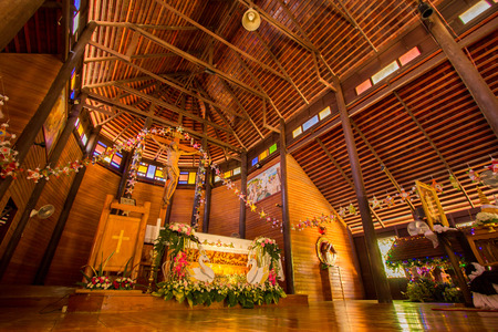 Church of Jesus beautiful tree. Built in Thailandのeditorial素材