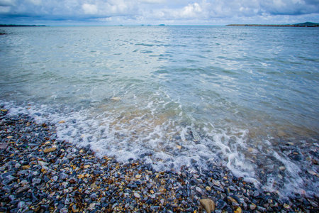 Beautiful sea and white clouds in Thailand.の写真素材