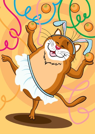 Dancing catのイラスト素材