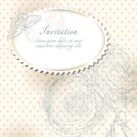 Beauty hand drawing card flower frames. Vector illustration.のイラスト素材
