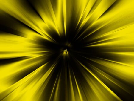 Abstract bright black and yellow zoom effect background. Digital image. Rays of light bright black and yellow light. Colorful radial blur, fast motion scaling speed, sun rays or starburst.の写真素材