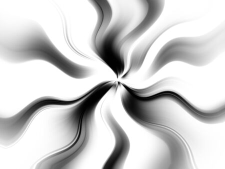 Creative wavy black and white background for banner design. Digital fantasy effect. Trendy desktop wallpaper. Futuristic fractal patternの写真素材