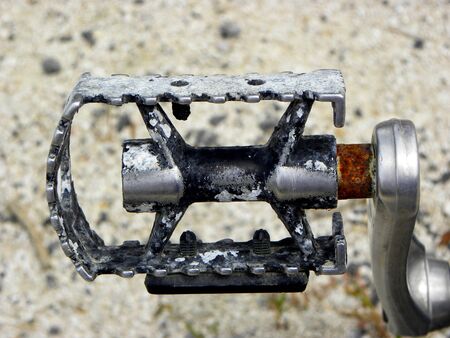 Bicycle pedal on a gray background.の写真素材
