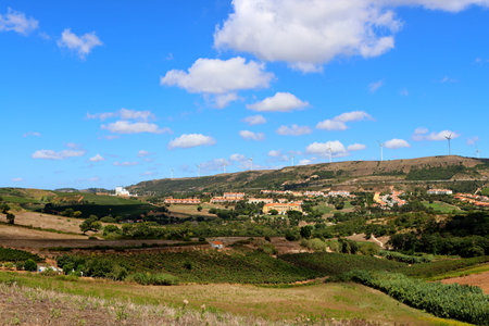 Wonderful panoramic views of the natural landscapes of Portugal. View of blue skies, high hills,...